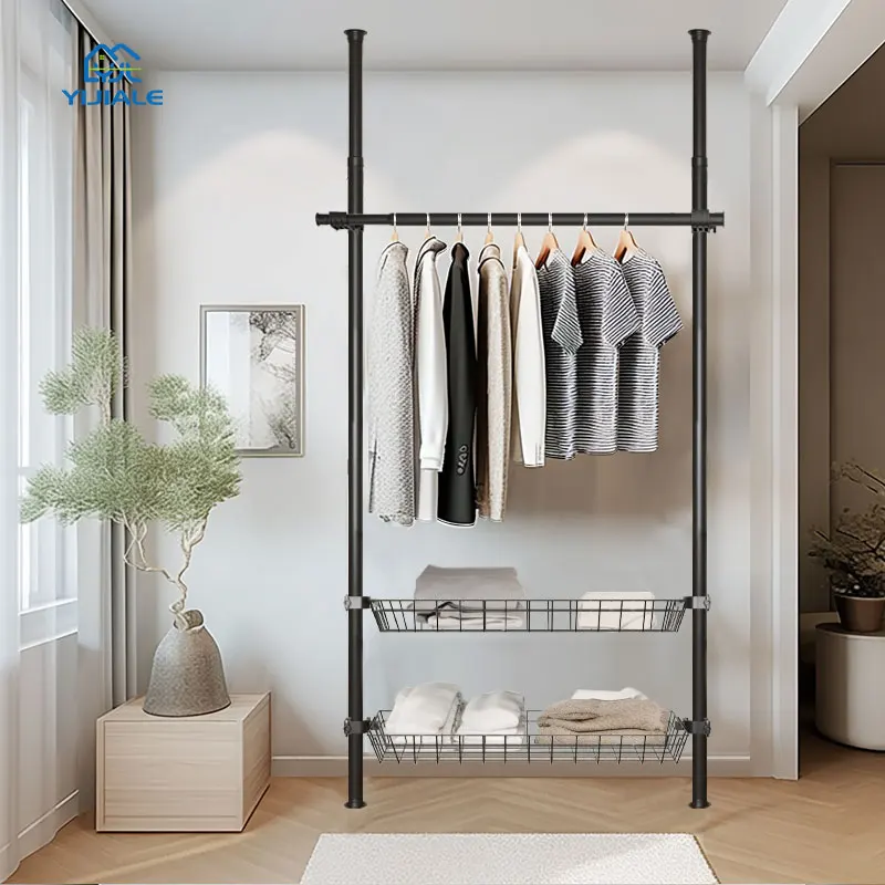 Yijiale Metal Painting 32mm Portable Storage Wardrobe Portability Wardrobes Assembled Closet for Living Room