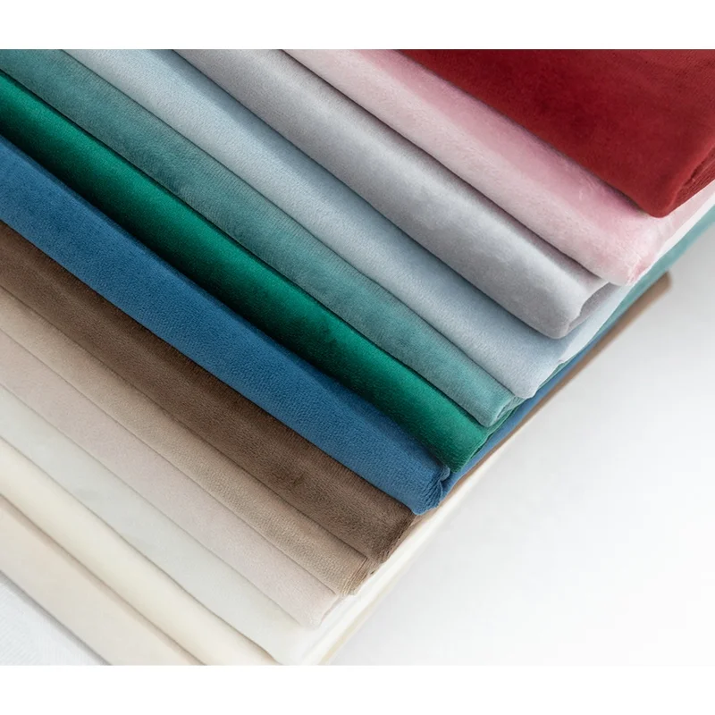 Olive Green Velvet Upholstery Fabric for Sofa Furniture