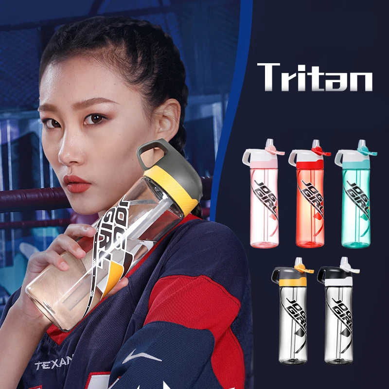 
FEIJIAN 700ml BPA Free Tritan Portable Plastic Sports Water Bottle with straw free clean kit Leak-proof design 