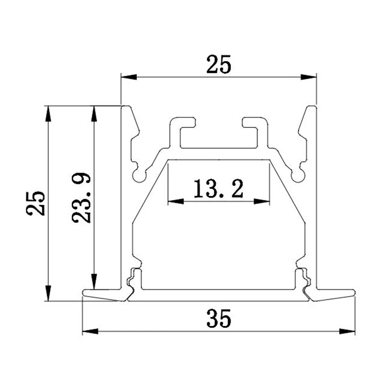 
25mm Width Led Alu Profile with PC Diffused Cover 