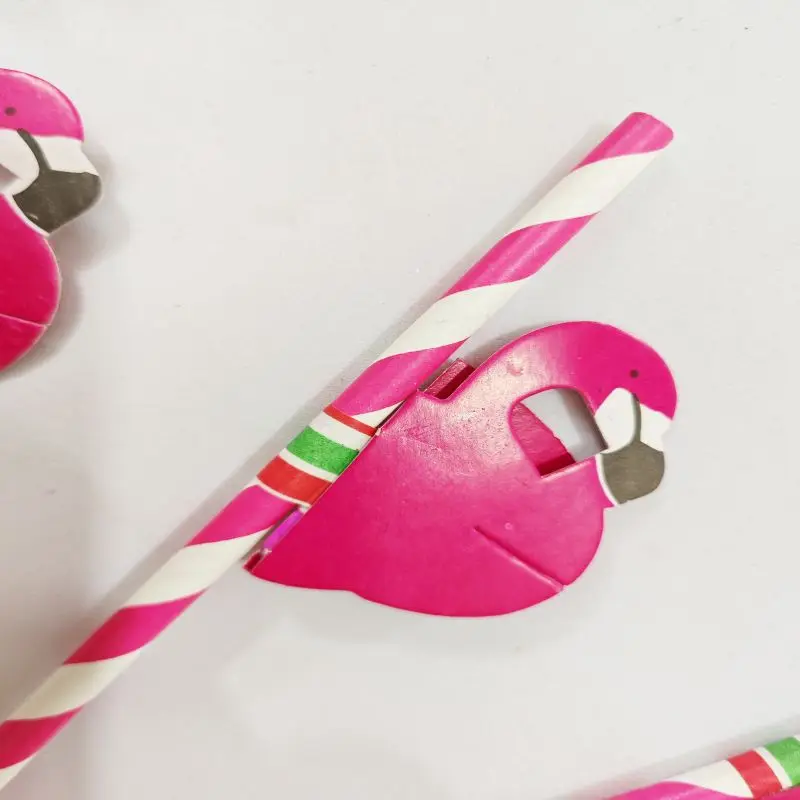 Flamingo Paper Straw in red color for food drink decoration used for cocktail drinks juice suit for many settings