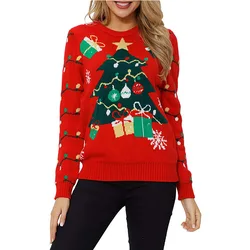 21 Kinds Of Sweaters Christmas Wear OEM Custom Knitting Vacation Pullover Sweater Women Ugly Christmas Sweater