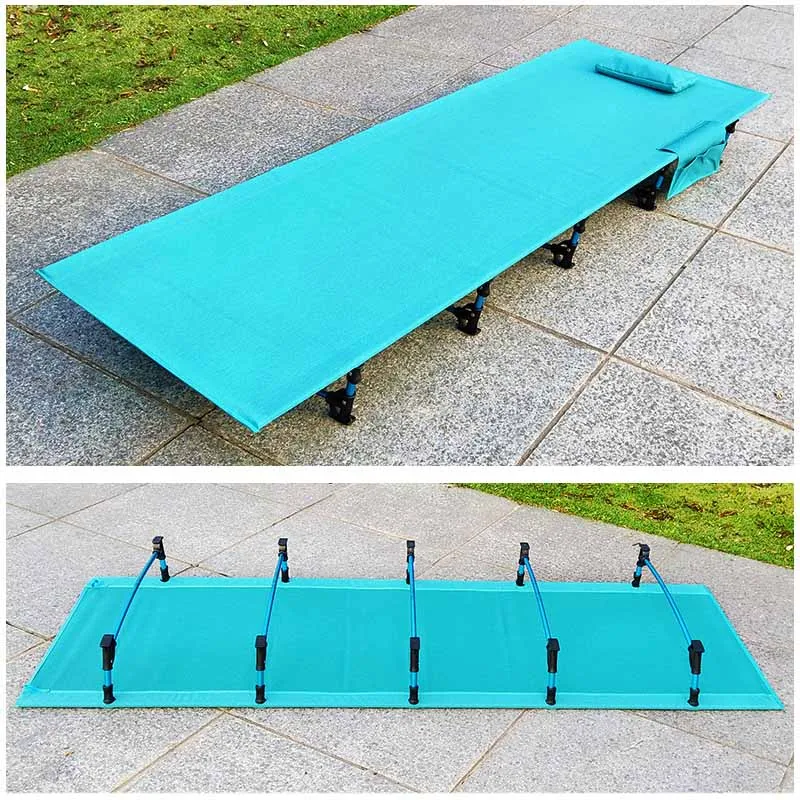 Collapsible Lightweight Beach Adult Sleeping Aluminum Ultralight Cot Travel Portable Folding Bed Folding Camping Bed Single Cot