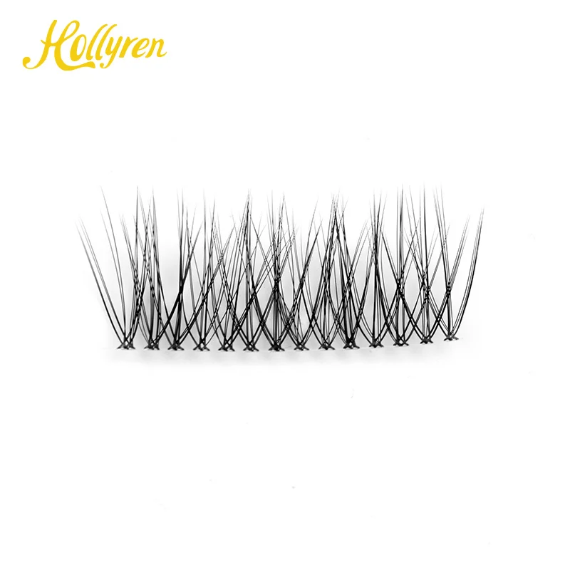 Hollyren Individual Eyelash Extensions DIY Segmented 0.03mm Superfine Band Private Label Eyelash Extensions Kit with Glue