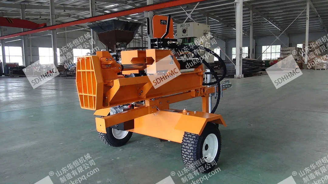 Diesel Poweed Hydraulic Firewood Processor 40Ton Super Split Log Splitter With Log Tray For Sale