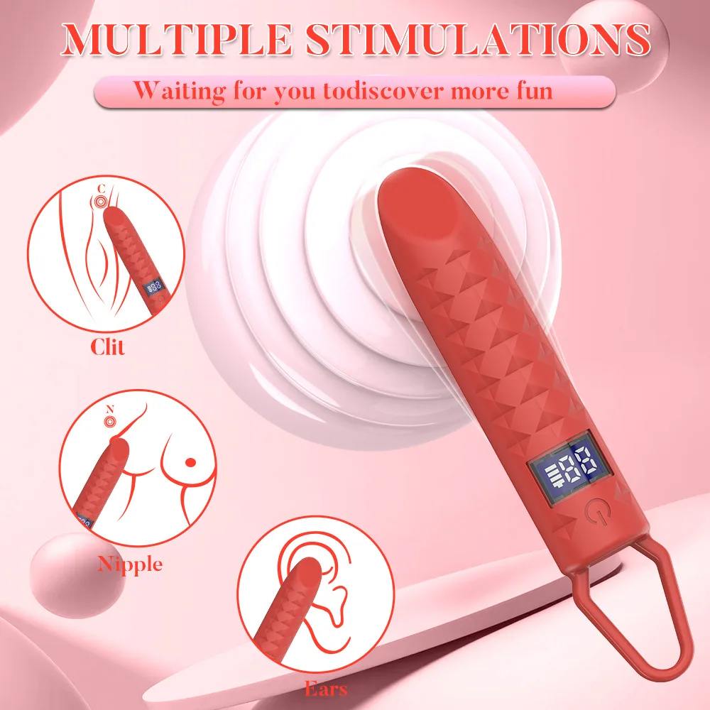 Hot Sale LED Digital Display Mini Bullet Vibrator Clitoris Stimulator G Spot  Electric Shock Anal  Vibrator Sex Toy For Women