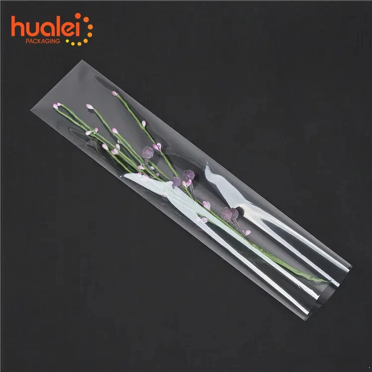 Custom Printed Flat Open Banana Transparent Polyethylene Plastic Opp Packaging Gift Bag For Flower Candy Food Packing