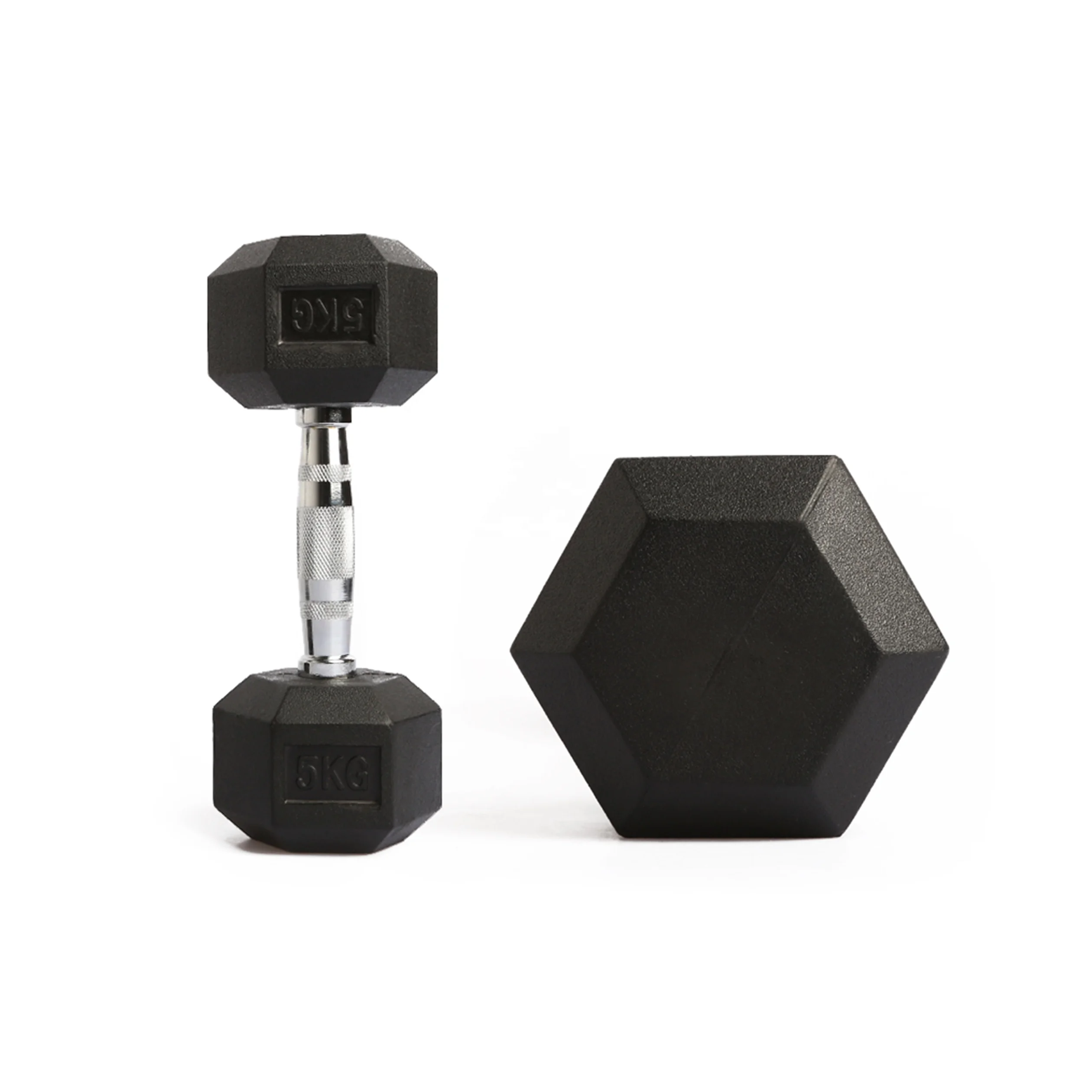 wholesale fitness rubber dumbbell barbell rubber hex dumbbells set