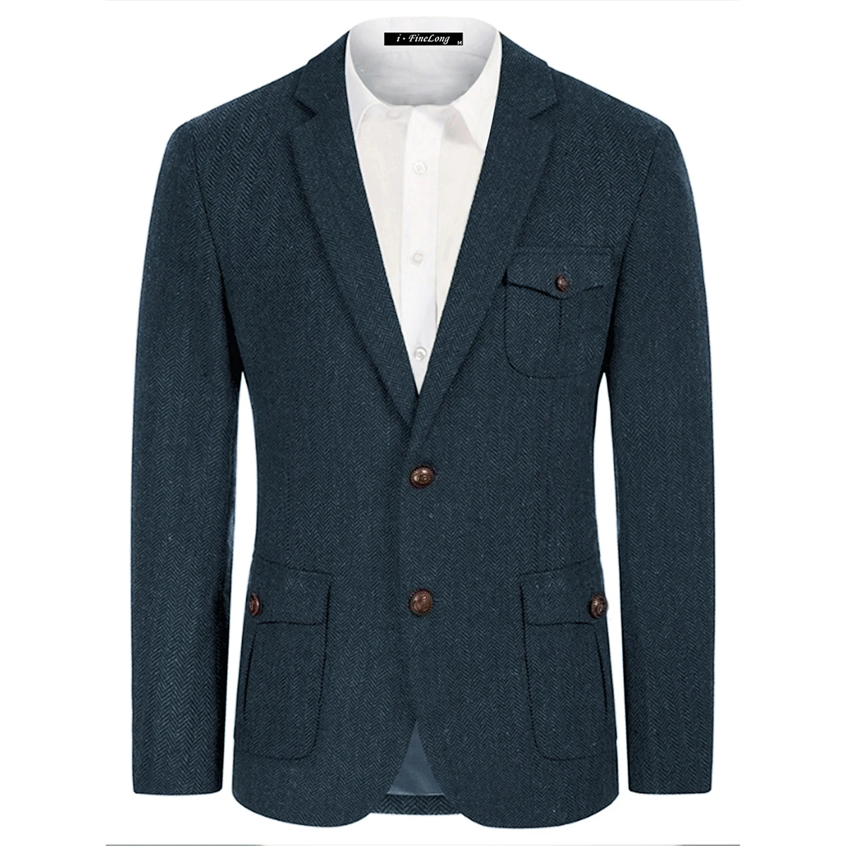 Mens Suit Jacket Business Casual Blazer Sports Coat Two Buttons