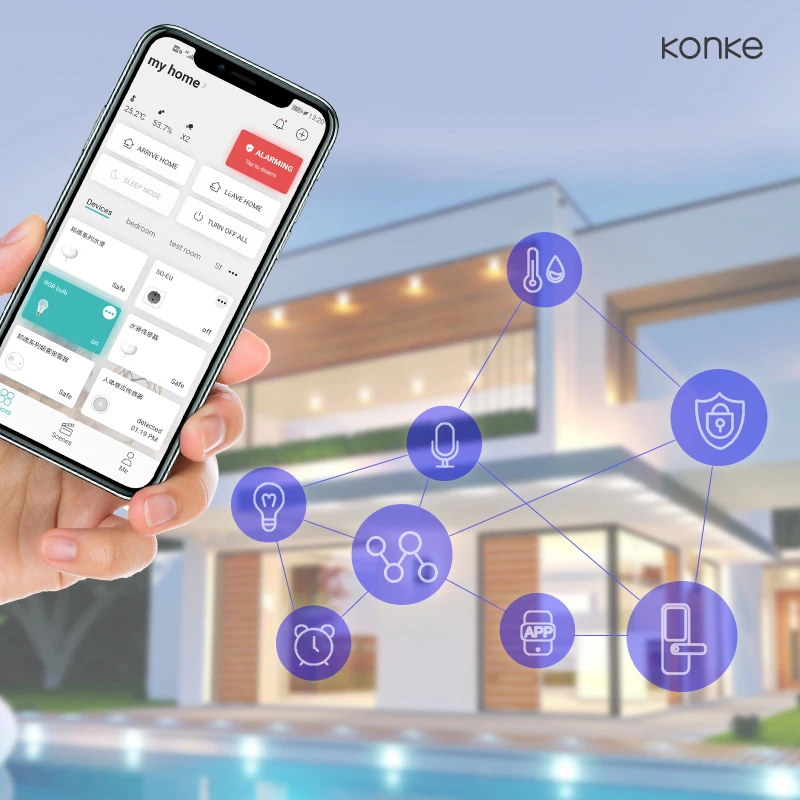 KONKE manufacturer wireless wulian zigbee smart home system Alexa smart control home automation