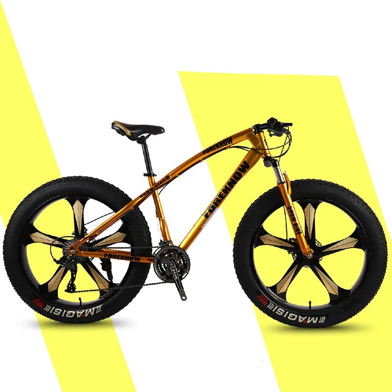 Good Quality Suspension Fork Orange Fat Tire Mountain Bike Fat Bike 26inch Mtb For Man Bicycle