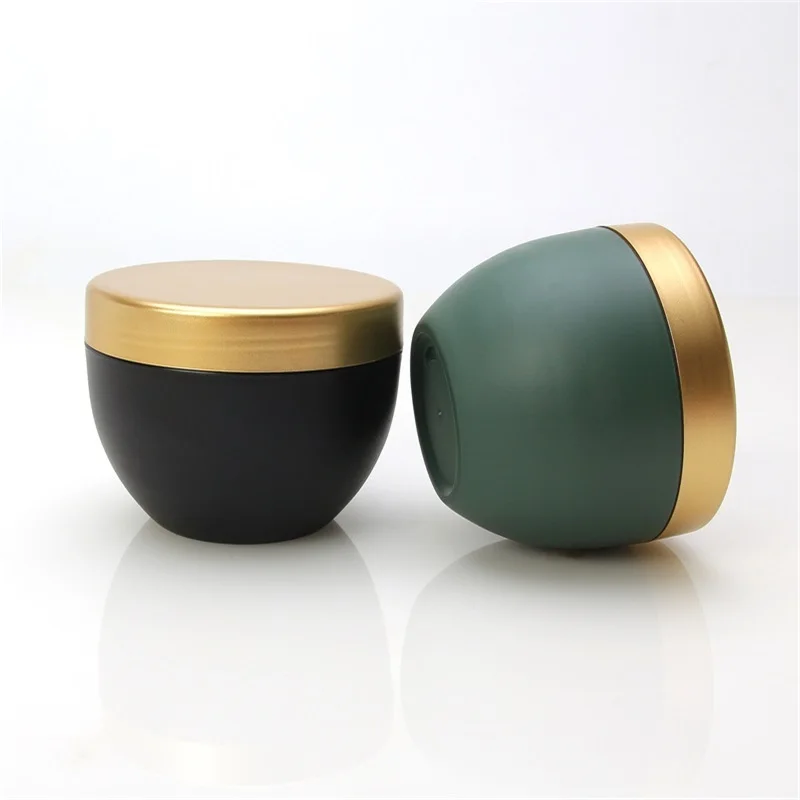 2022 Hot Sale 8 Oz 250 Ml Frosted Fancy Oval Shape Pp Plastic Facial Jar With Gold Lid