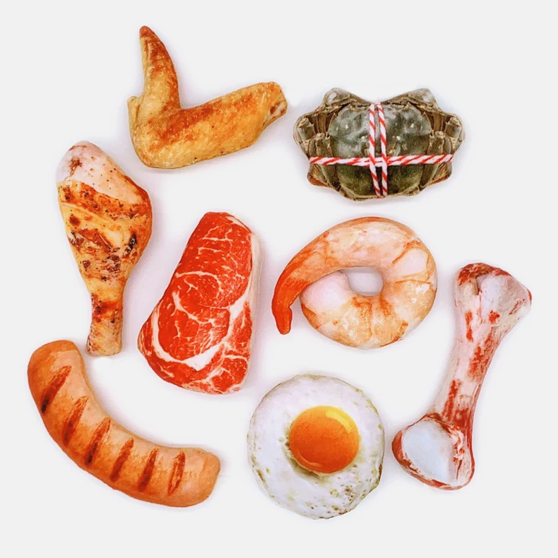 
2020 Amazon RTS Small Size Catnip Creative Simulation Food Puppy Squeaky Pet Chewy Dog Cat Toys 