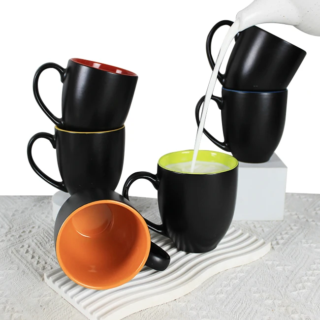 Amazon Product Black Ceramic Coffee Mug Manufacturer With Logo Cup Supplier Custom  Mugs Customizable Wholesale Porcelain Cups