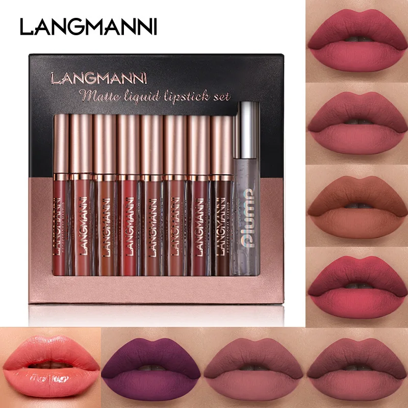Langmanni High Gloss Shiny Lip Gloss 6-piece Set Diamond Pearl Metallic Lip Gloss Set