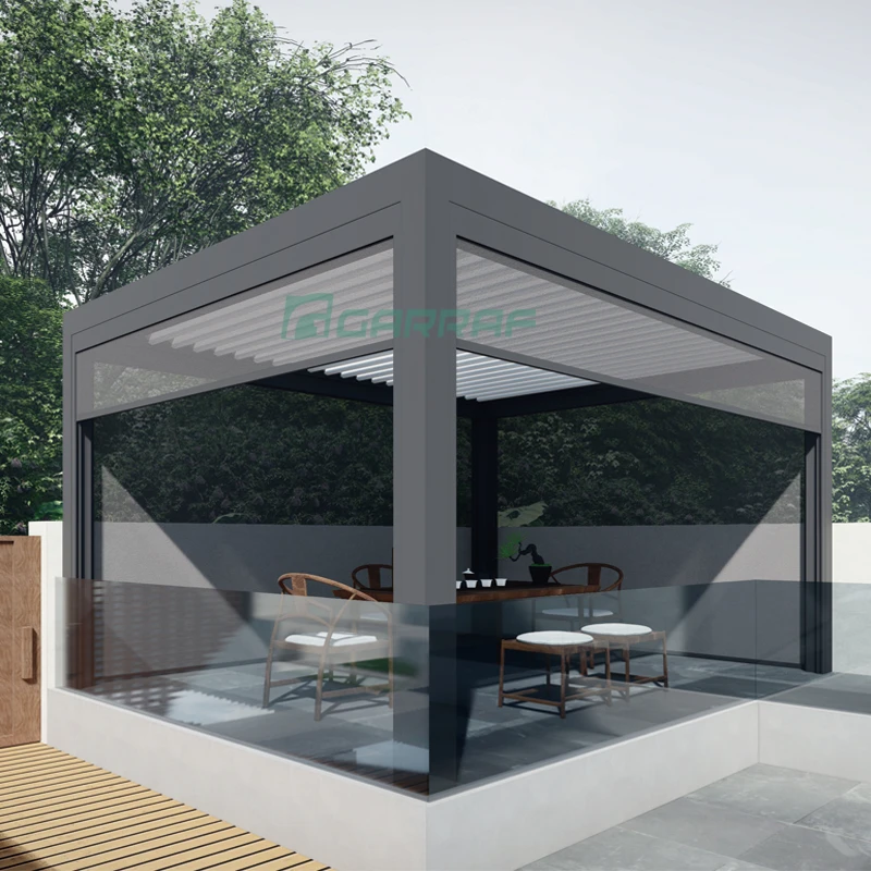 Wholesale Outdoor Living Waterproof Electric Louver Roof Awning Canopy Gazebo Bioclimatic Aluminum Pergola