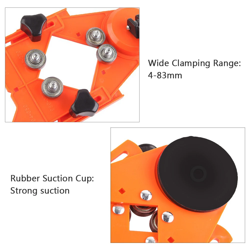 Drill Bit Hole Saw Guide Jig 4-83mm Adjustable Punch Locator Hole Saw with Vacuum Suction Base Sucker