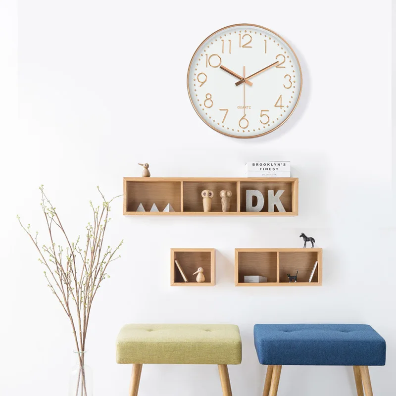 Living room quiet simple fashion clock wall hanging household three-dimensional digital wall clock
