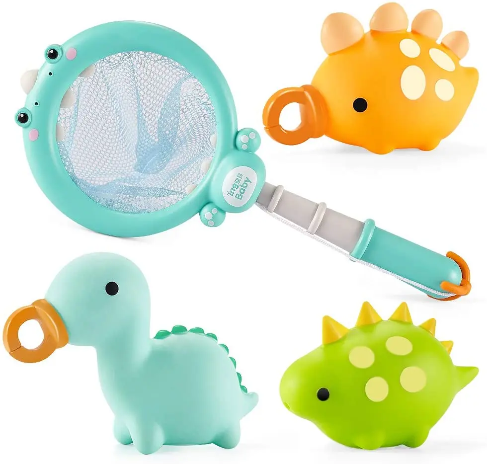 KSF Toys Baby Bathroom Time Catch Animals Game Set Soft Rubber Squirts Water Fun Fishing Game Kids Bath Toys