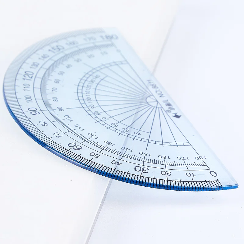 Высококачественный набор транспортиров пластиковый синий прозрачный цифровой транспортир