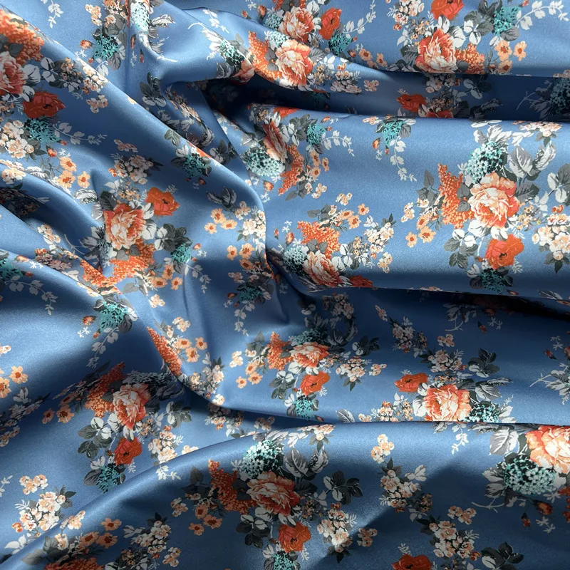 Wholesale Woven 100% Polyester Fabric Satin Silk Printed Fabric For Dress Digital Print