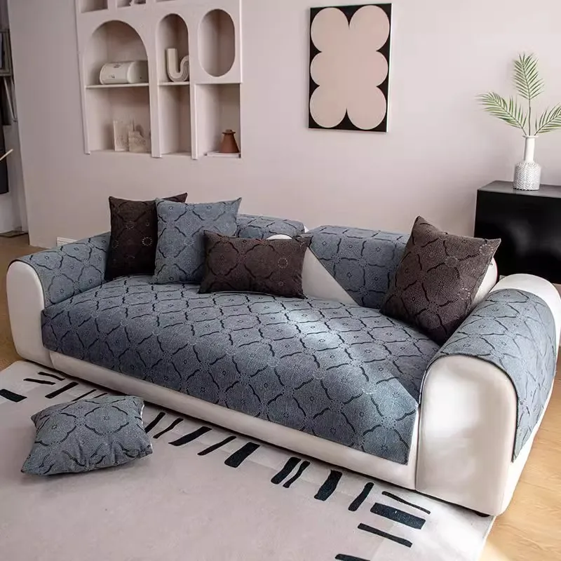 Light Luxury Retro French European Style Four Seasons Anti-Skid Anti-Cat Scratch Chenille Sofa Cushion Universal Sectional Sofas