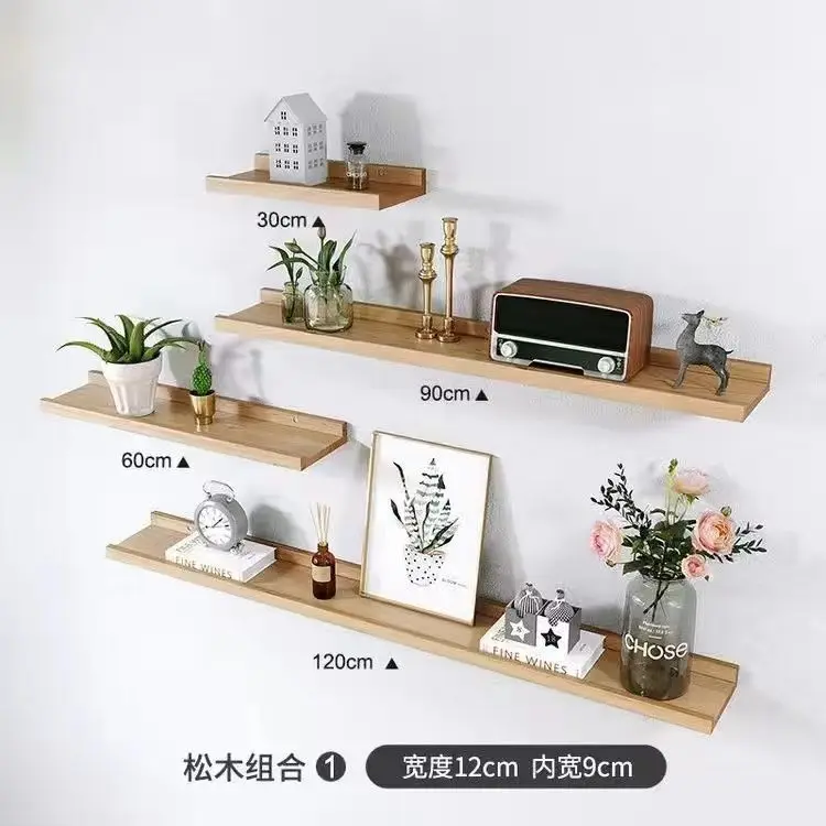Floating Shelves Wall Mounted Set Rustic Solid Wood Shelf for Bathroom Storage Decor