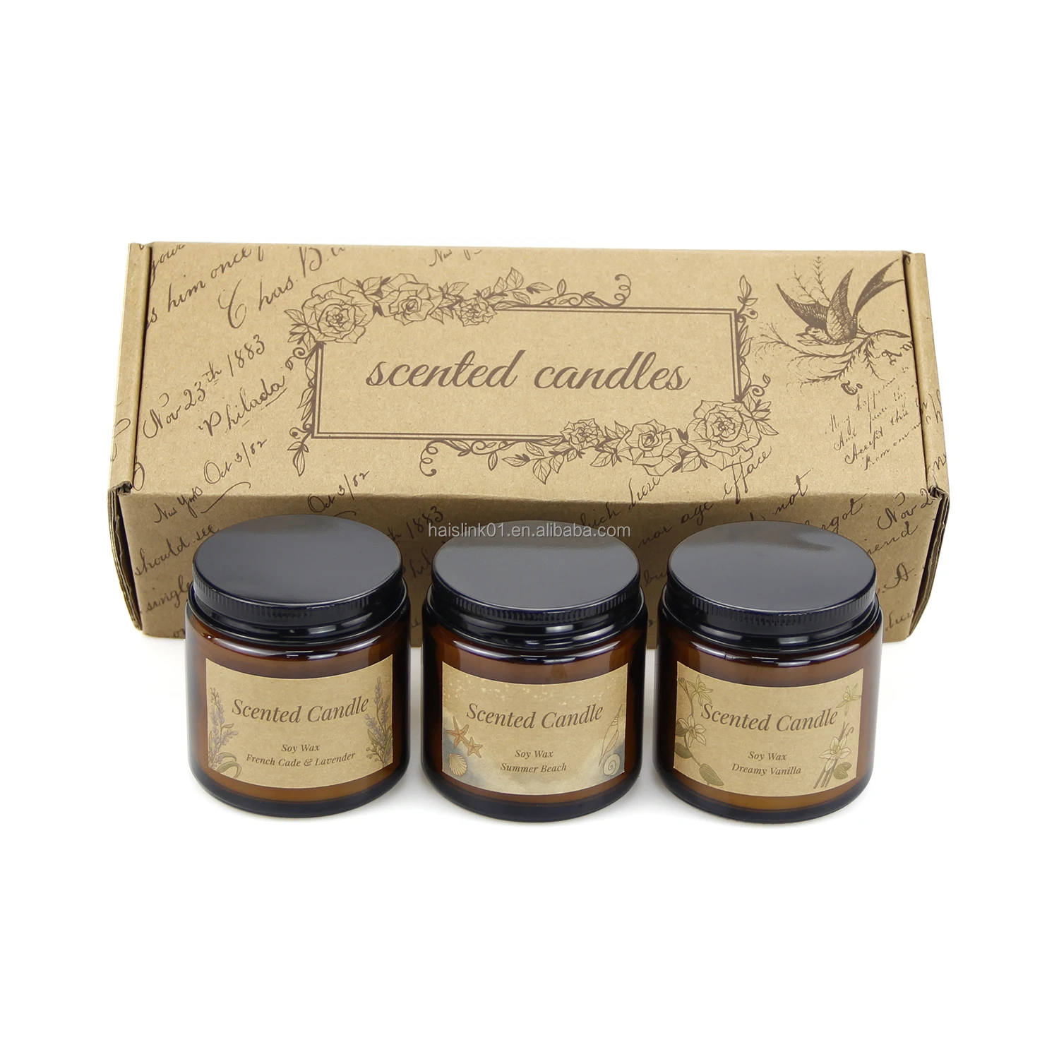 Wholesale Buy Scented Candles Luxury Glass Candle Jars Soy Wax With aluminum Lid