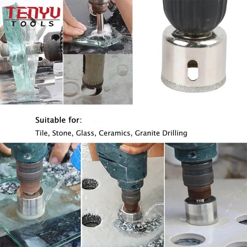 12Pcs Wet Cutting Diamond Hole Saw Grit Core Drill Bit Set for Tile Glass Stone Ceramic Sommth Cutting Tools