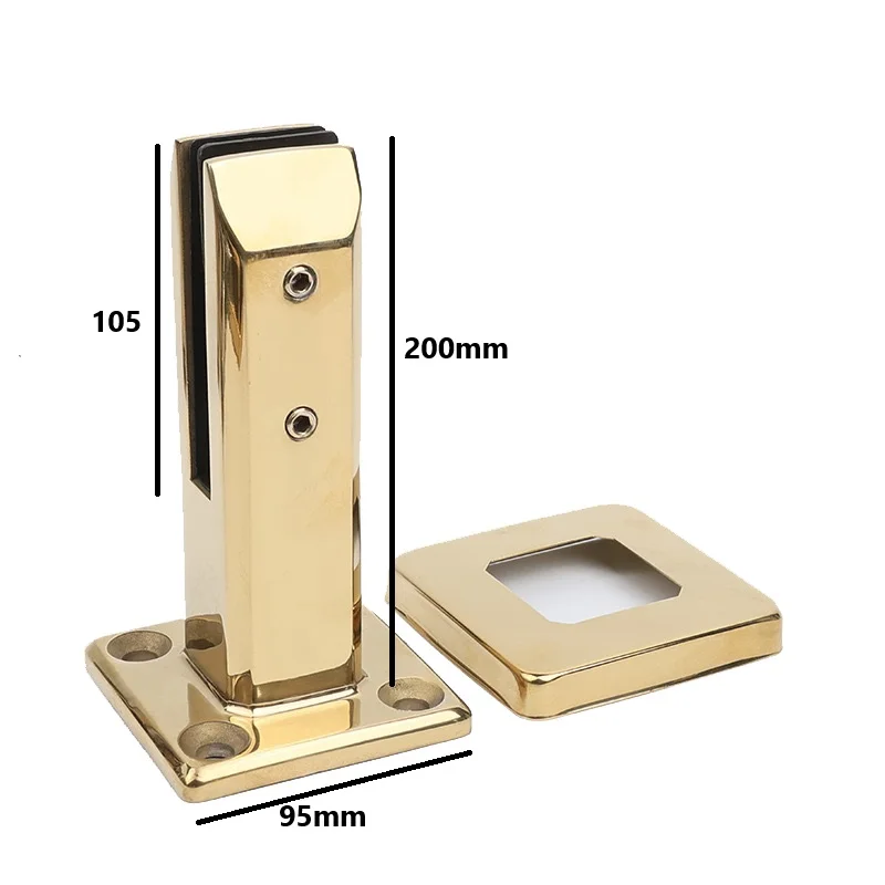 HL gold SS304 /316 Stainless Steel Glass Spigot 200mm Deck Outdoor Wall Applications  Railing Handrail Balustrade Fence Spigot