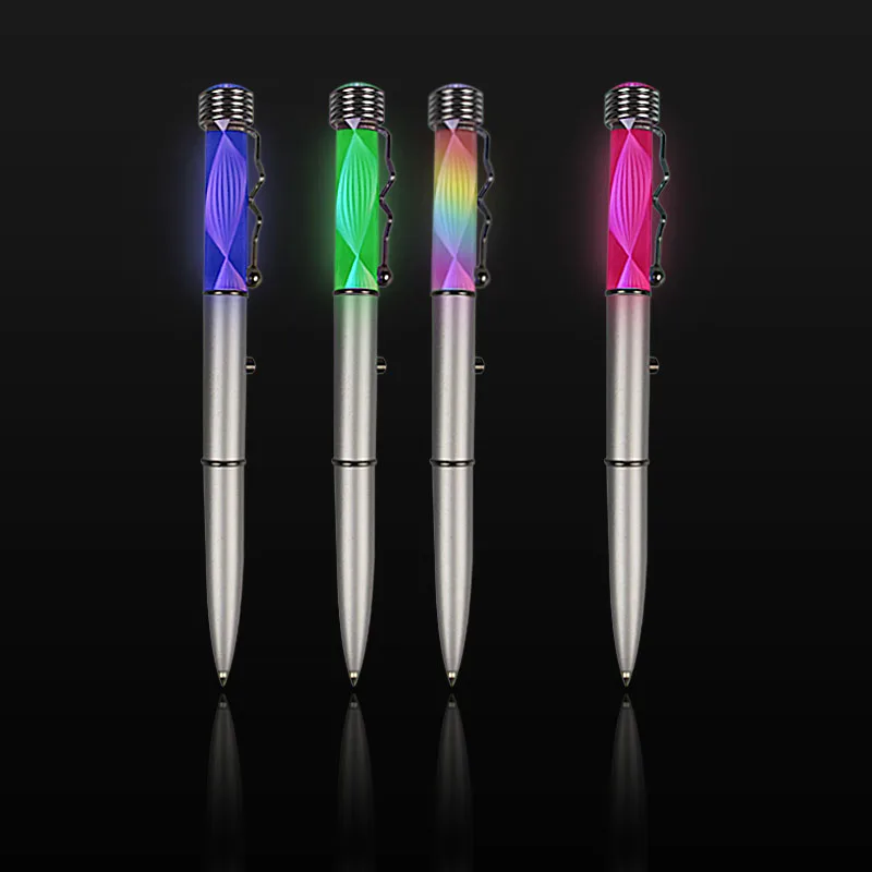  Освещенный кончик ручки металлическая шариковая ручка с подсветкой черными чернилами Шариковая Ручка