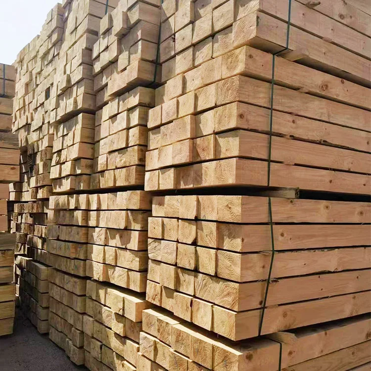 Cheap Price Pine Wood Building Material Customized Pine Timber Lumber Railway Wooden Sleeper