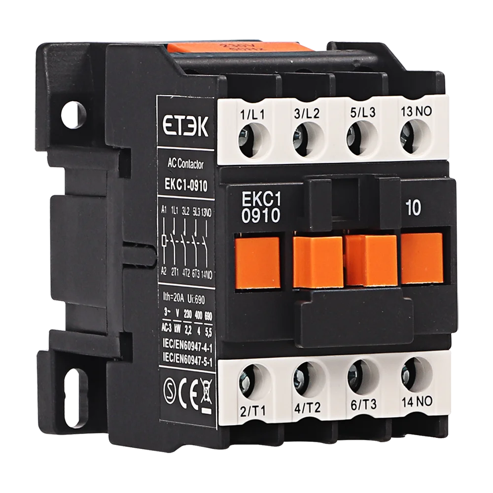 ETEK Contactor Magnetic Mini Ac EKC1-0910M  Horizontal Contactor Frequent Start-up and Control of AC Contactor 380V