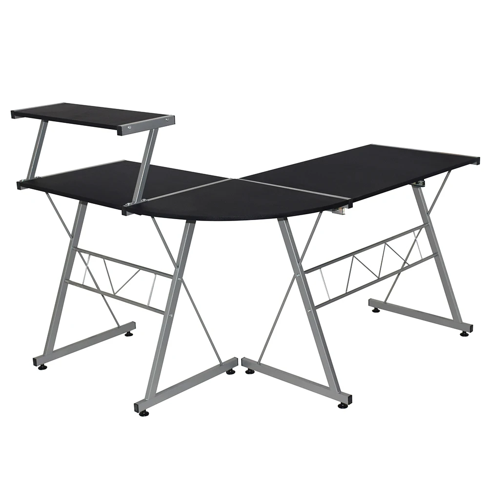 L-shaped mul-tifuncional new ergonomic metal stand reception computer desk scorpion racing gaming office desks PC corner table