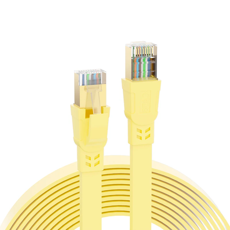 Cat8 позолоченный Посеребренный разъем Rj45 с кристаллической головкой Интернет-галогенный Кабель Cat 8 Ethernet