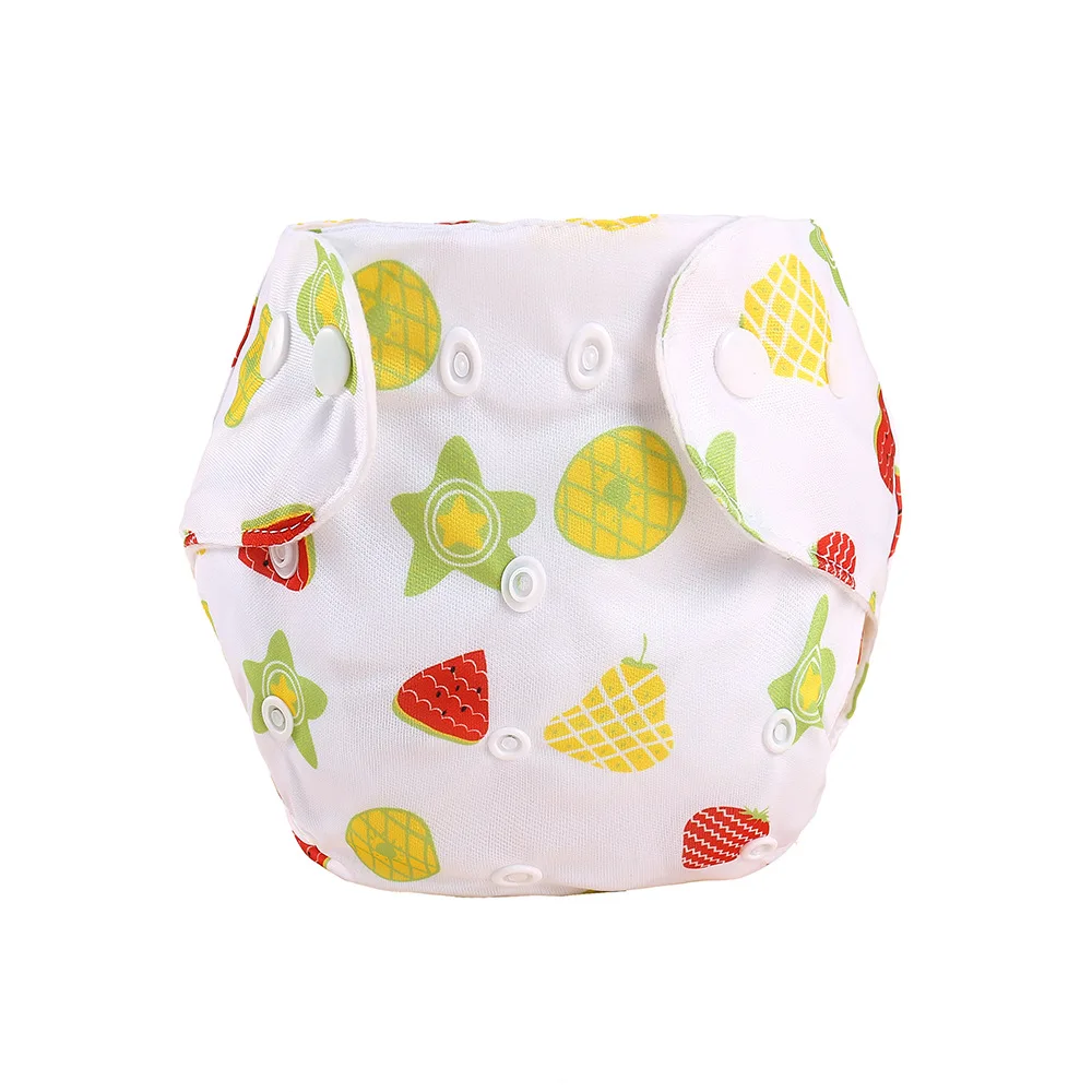 High Quality Baby Adjustable Snap Button Train pant Infant Fruit Pattern Washable Diapers