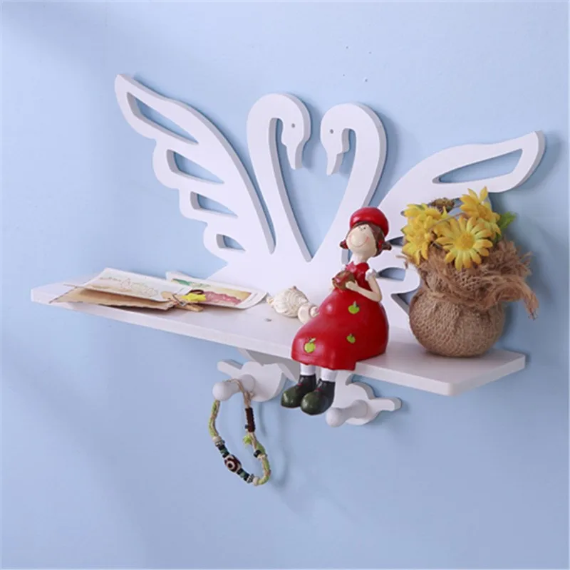 Creative Garden-inspired Swann Design TV Background Wall Shelf Perforation-Free Wall Decoration Partition Bedroom Living Room