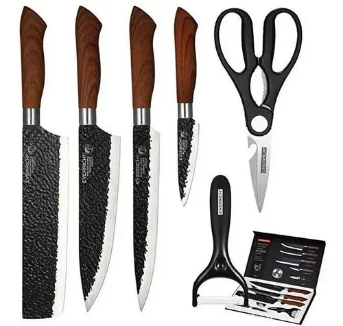 6 Piece Stainless Steel Kitchen Knife Set for Kitchen professional 6 pc knife set