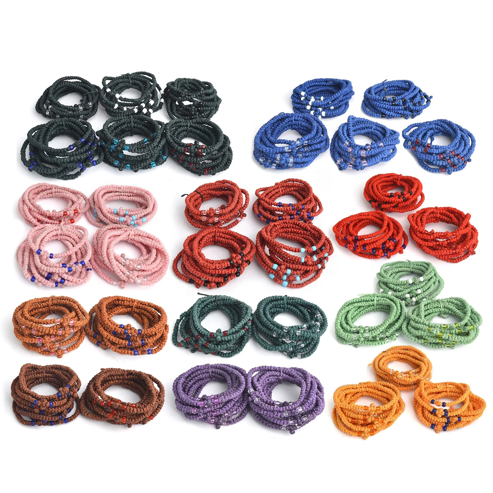 Orthodox Prayer Greece Black Wax Rope Knots Bracelets Komboskini