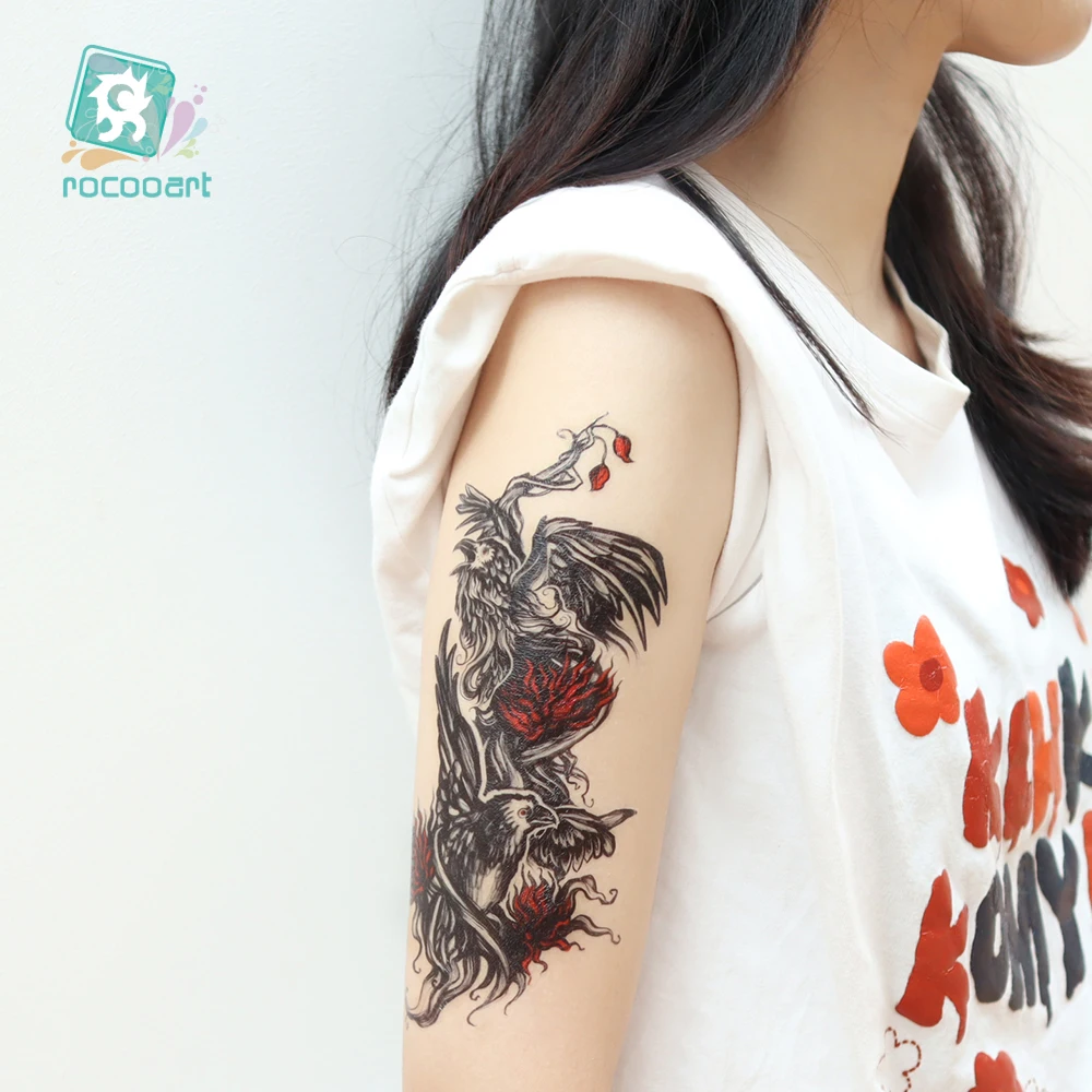 21X15cm Wholesale Tattoo Designs  Tiger Owl Lion Tattoo Pattern For Arm Water Transfer Body Big Temporary Tattoo Sticker A5