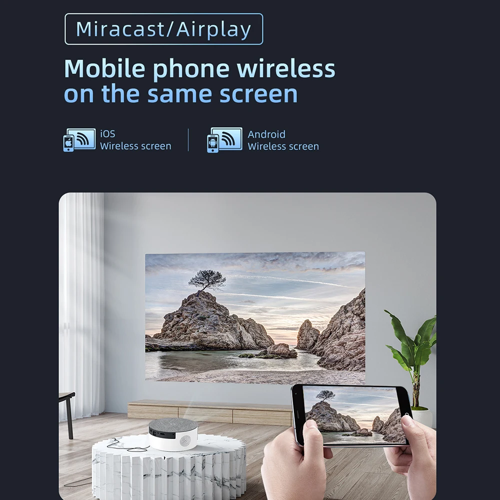 Topleo 1080p Smart Projector Portable Lcd Wireless Screen Mirroring Video Multimedia art infocus mini led home projector