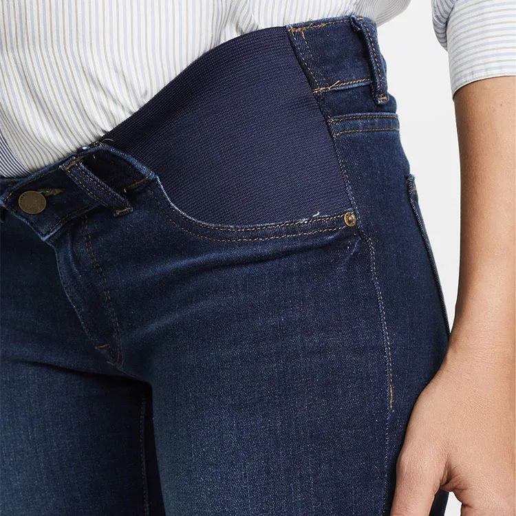 
High quality side panel maternity denim jeans for pregnant women 