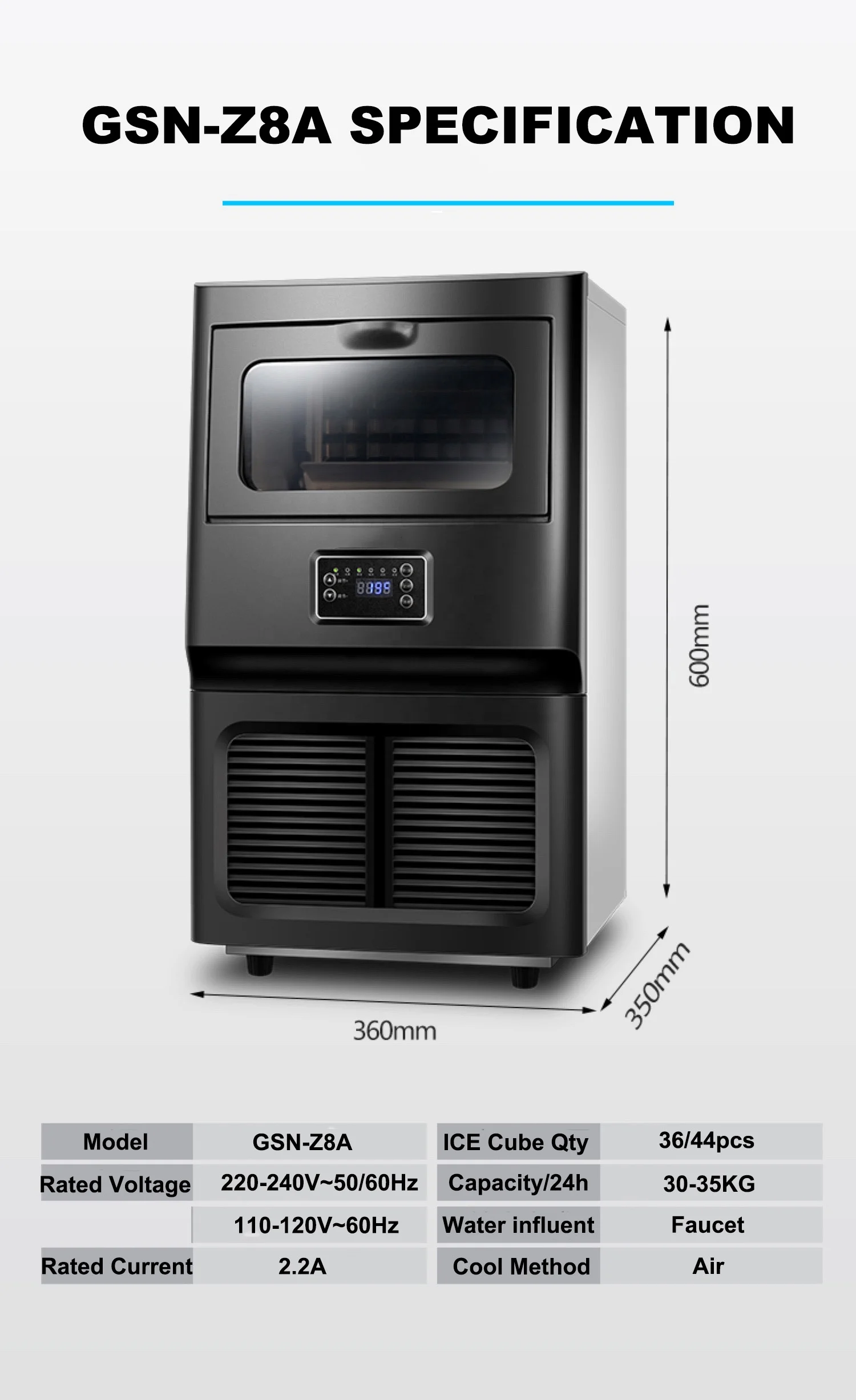 ICE machine  Ice cube machine commercial use 30kgs