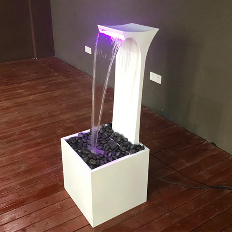 Stainless steel portable swimming pool cascade waterfall fountain with water channel