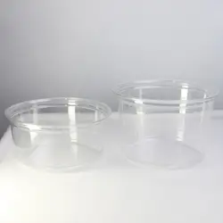 Wholesale logo printing disposable plastic salad food fruit yogurt container with lids16oz 12oz 10oz