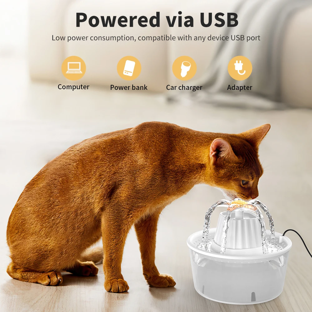 Ultra-long Standby Time Indoor Wireless Infrared Motion Sensor Automatic Pet Water Fountain for Cats Dogs
