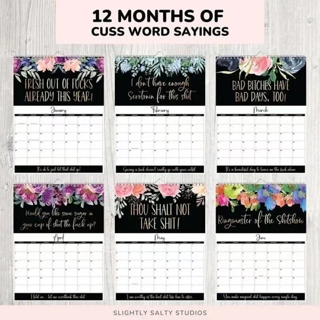 2024 Funny Mental Health Wall Calendar 12 Month Monthly Calendar Writing Blocks Twin Wire Bound Desk Calendar