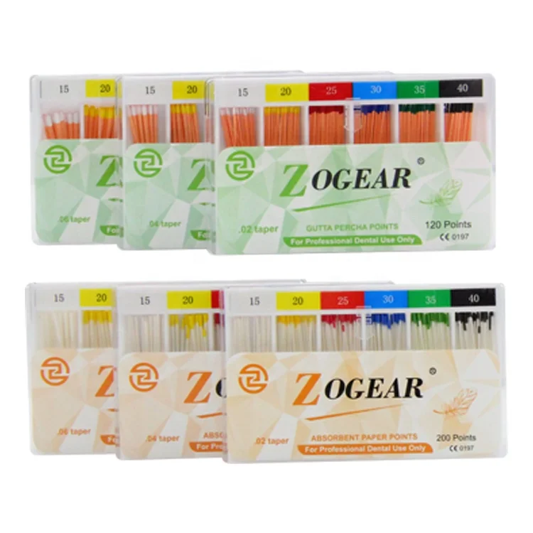 ZOGEAR  02 04 06 taper Dental gutta percha points/absorbent paper points