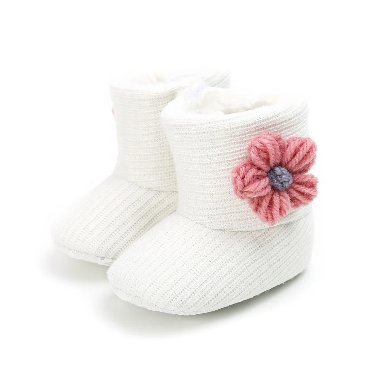 High Quality Knitted Newborn Cotton Infant Flower Custom Toddler Girl Baby Booties