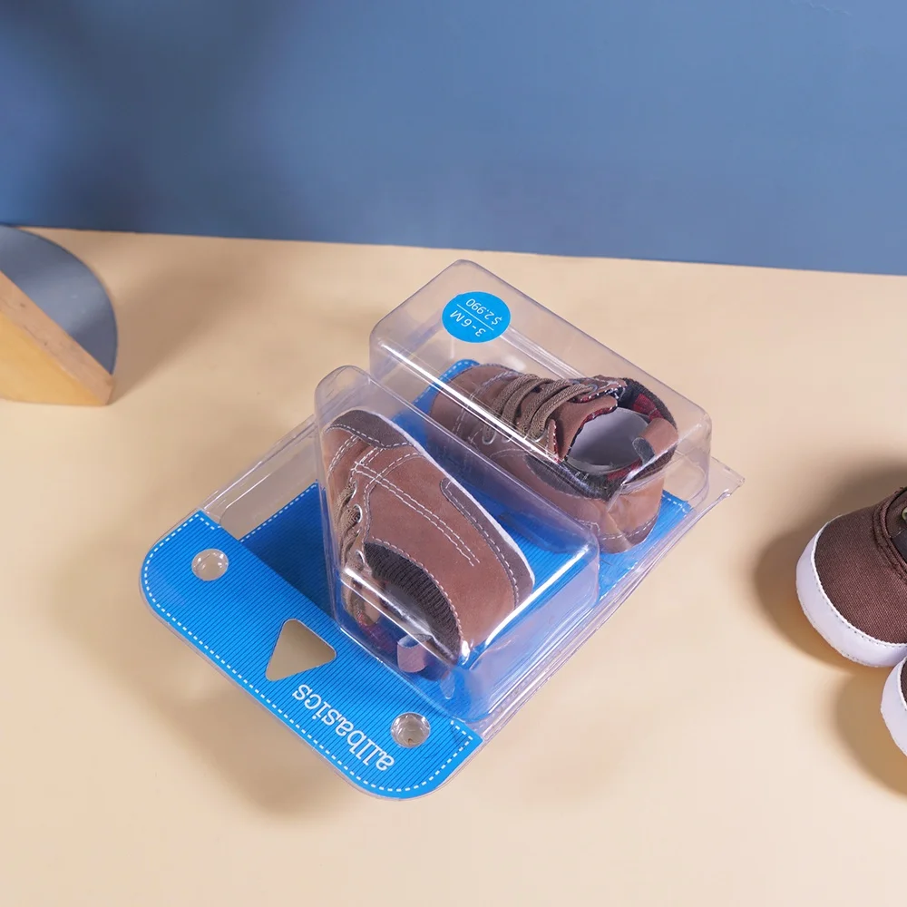 Hot Sale New Style PVC Transparent Plastic Thermoforming Vacuum Blister Baby Shoes Packaging Box